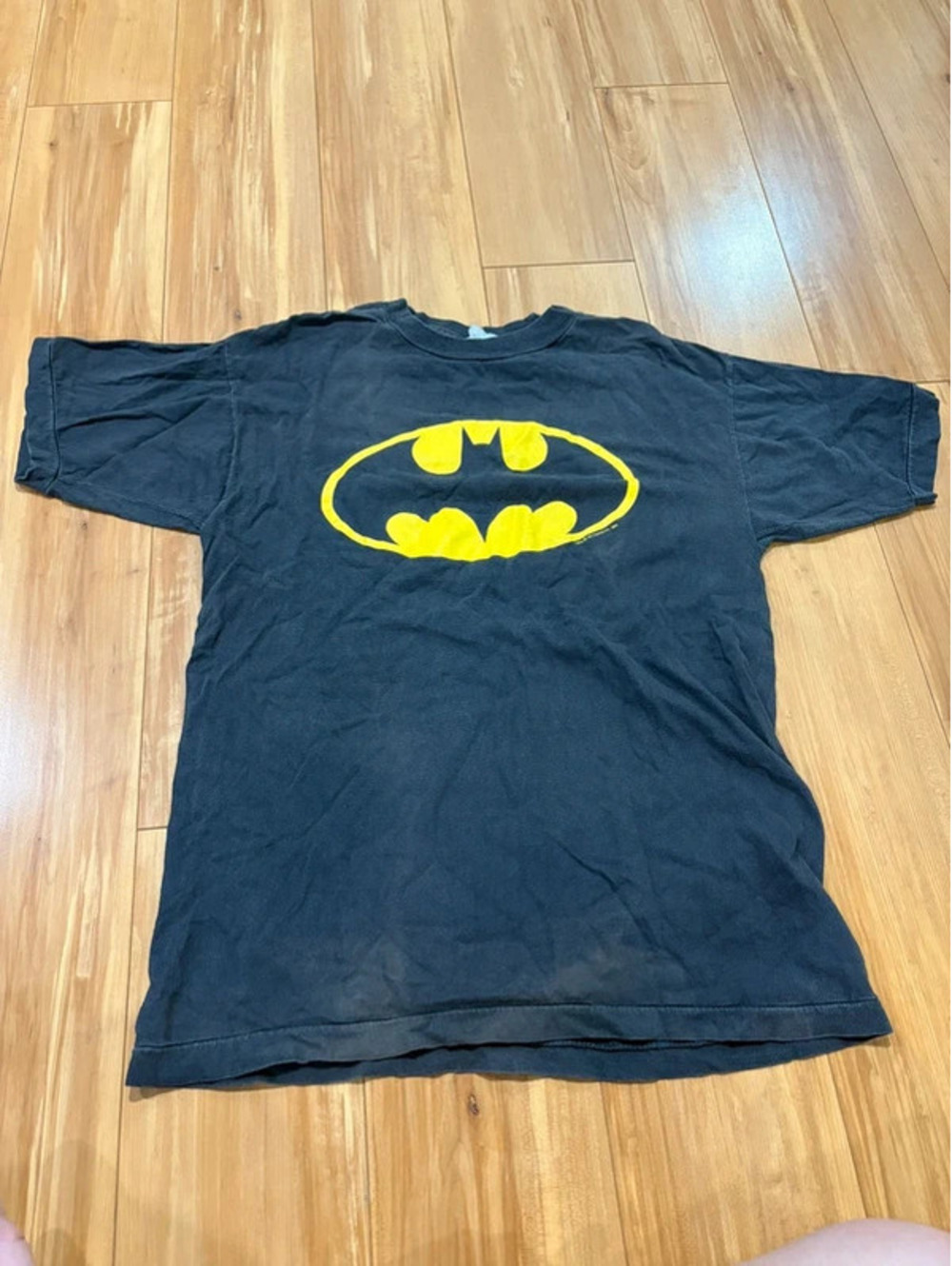 Vintage 1964/1980s Batman Oval Logo Graphic Tee - Faded Black Single Stitch